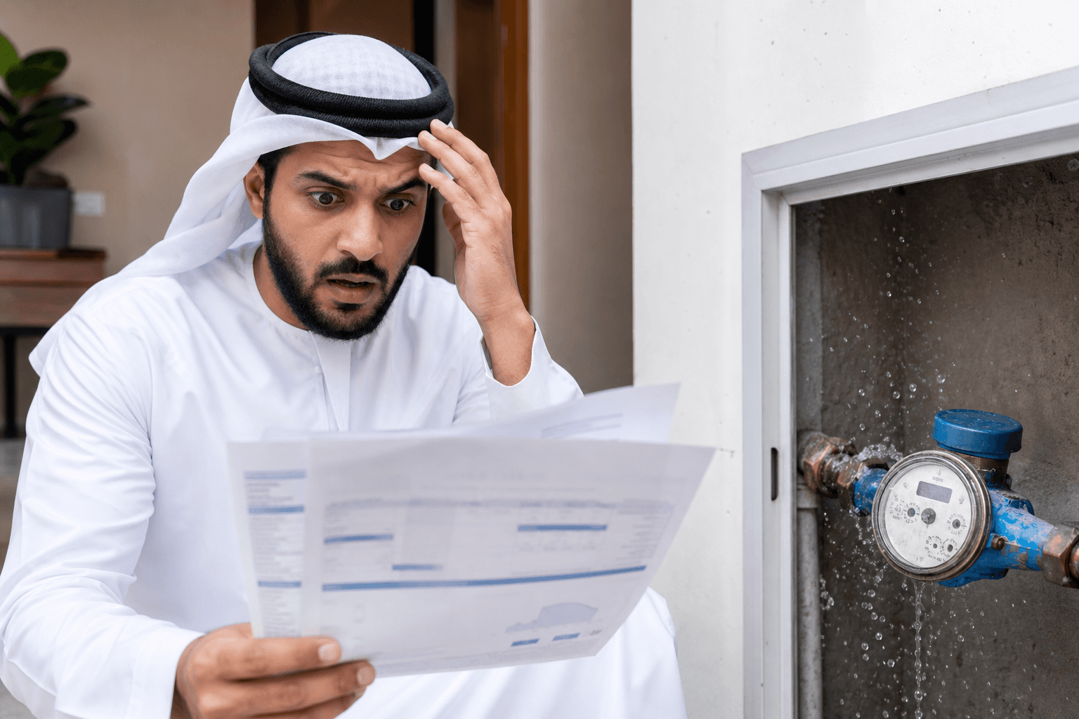 حل ارتفاع فاتورة المياه وكشف سبب الاستهلاك المرتفع في عجمان